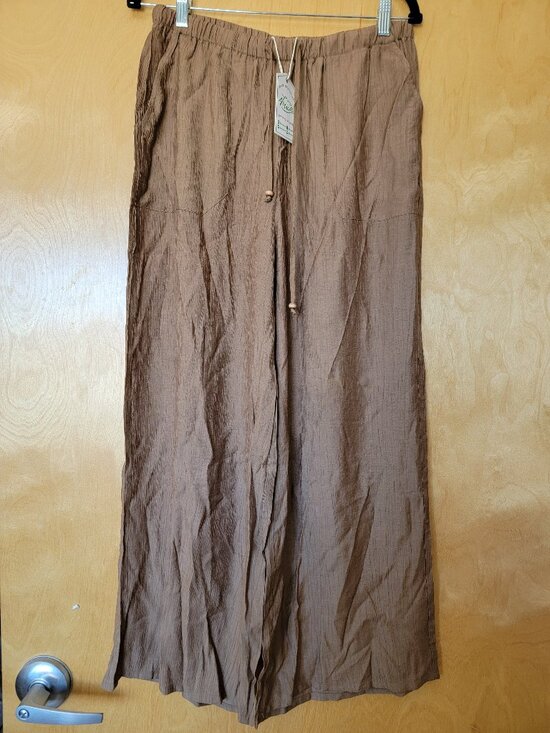 Very J Pants - Very J Mocha Wide Leg Pants Sz Large NWT